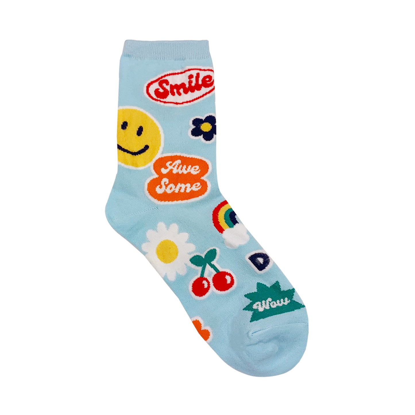 Women's Crew Smile Sticker Socks