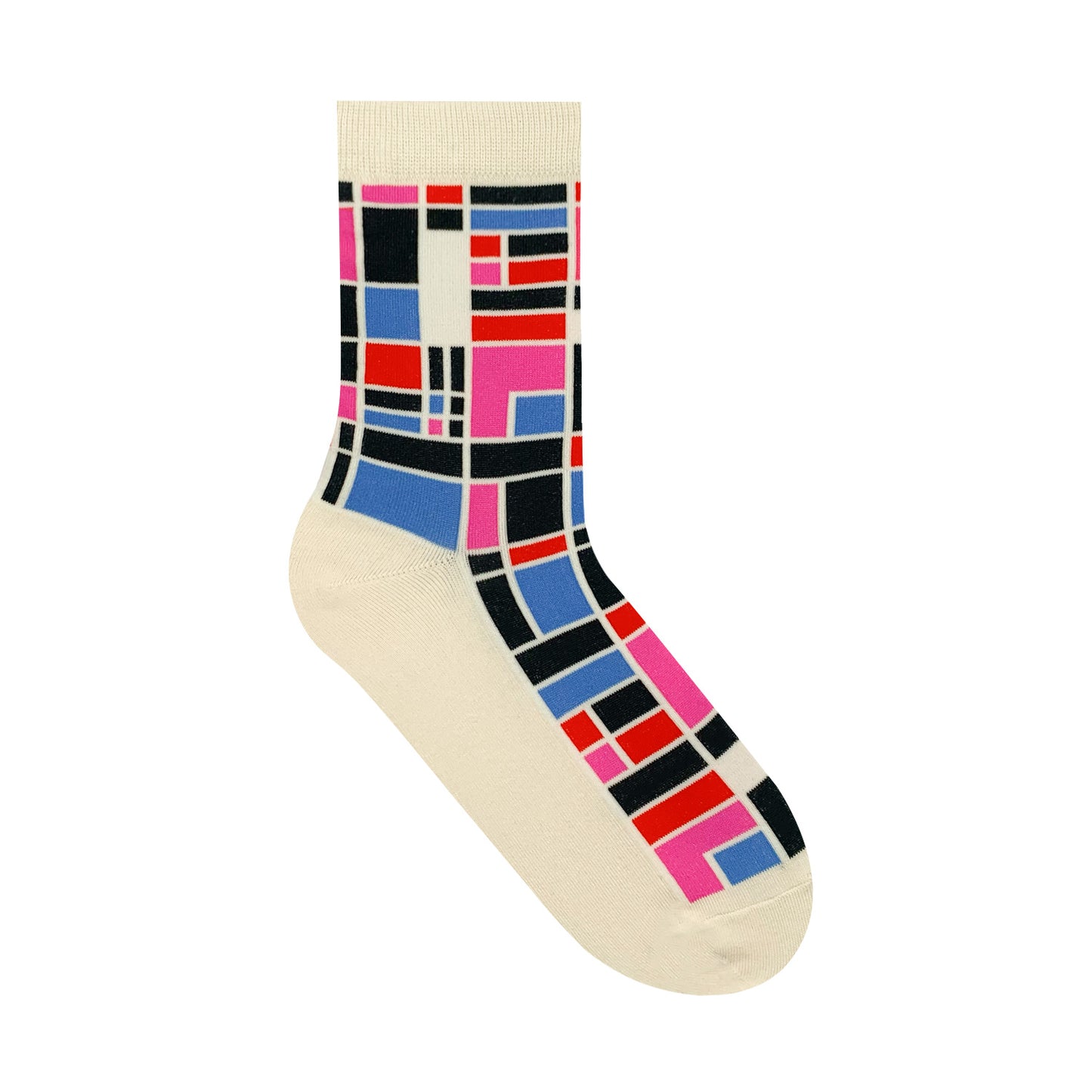 Women's Crew Square Pattern Socks