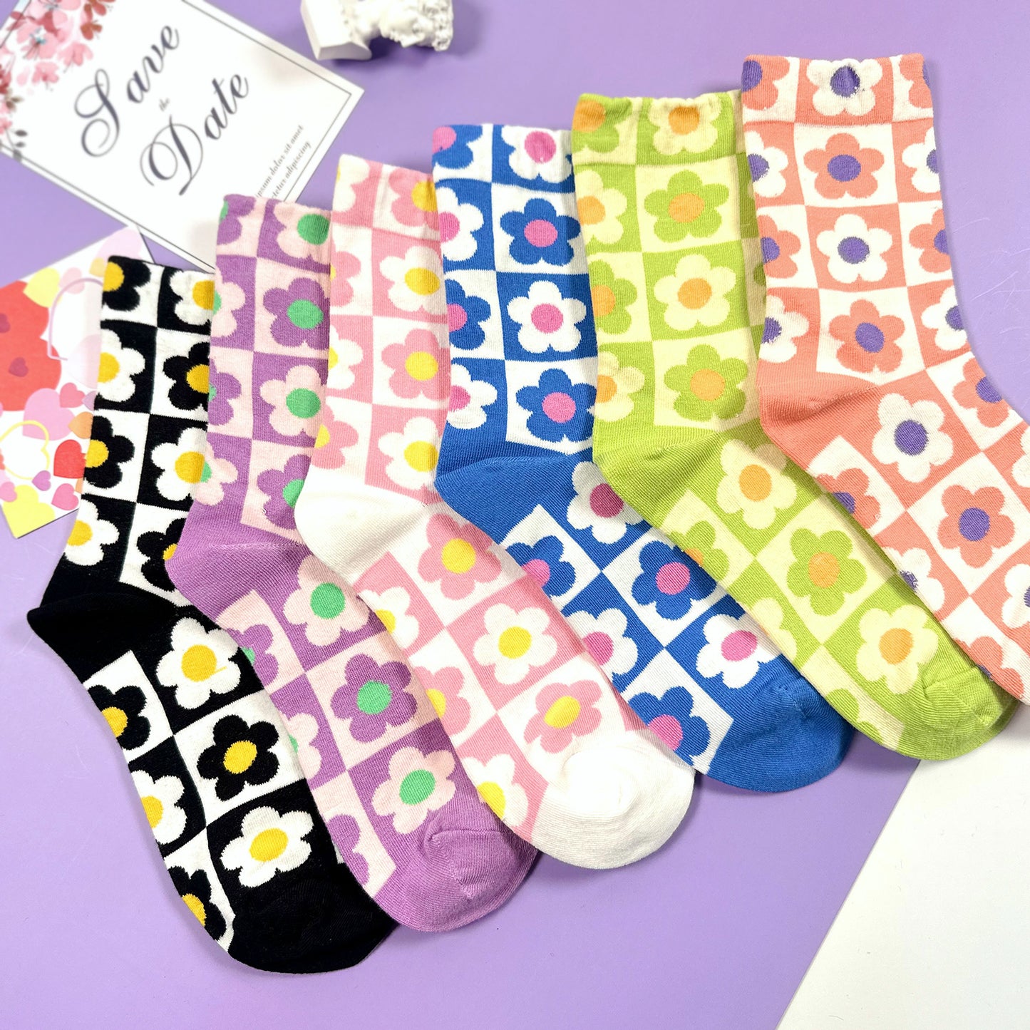 Women's Crew Flower Board Socks