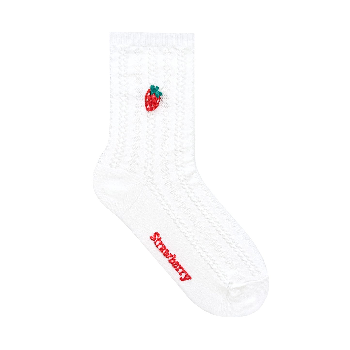 Women's Crew Strawberry Pattern Socks