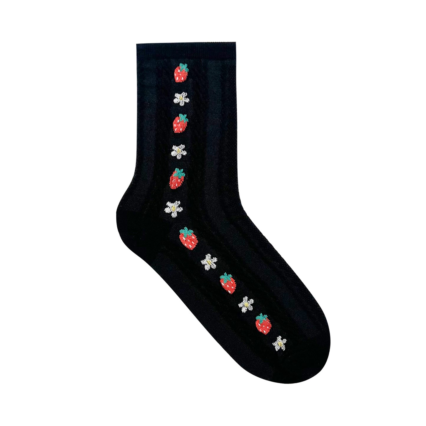 Women's Crew Strawberry Pattern Socks