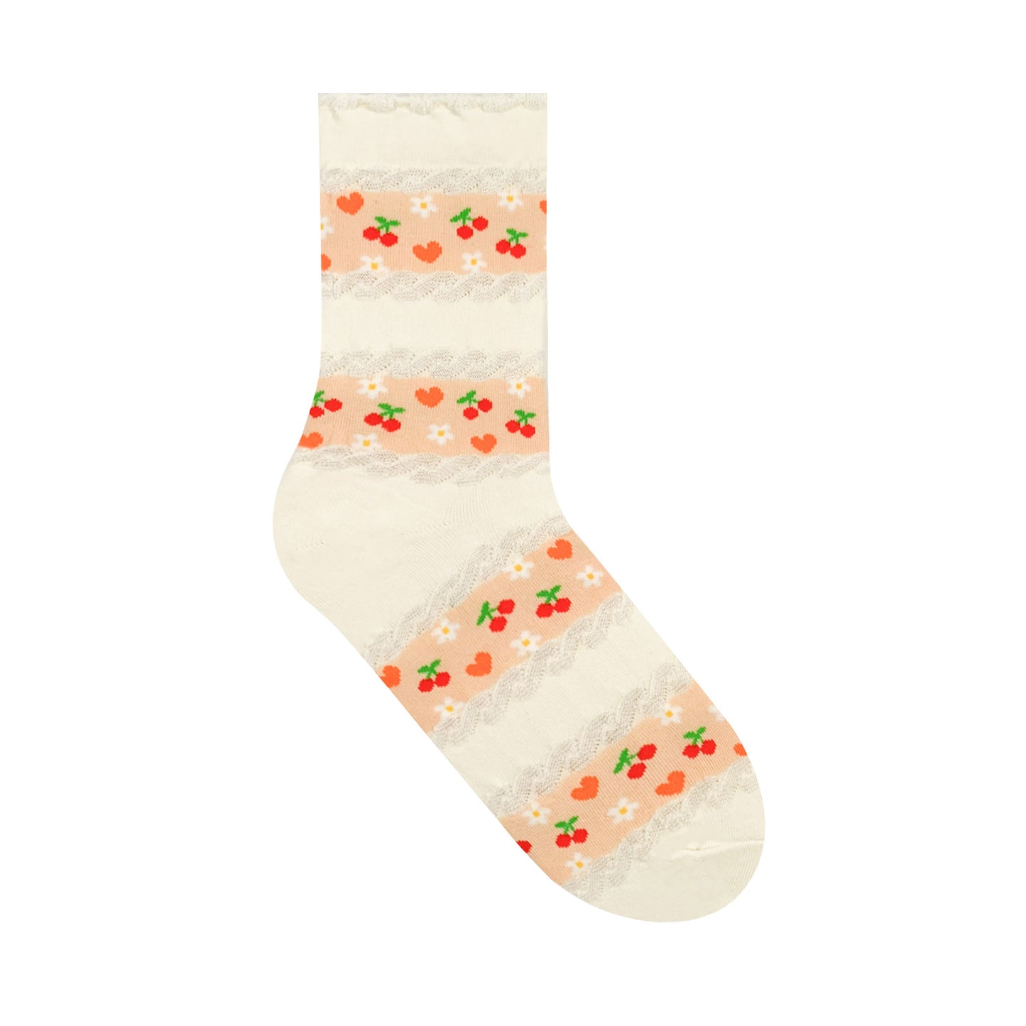 Women's Crew Cancan Flower Socks