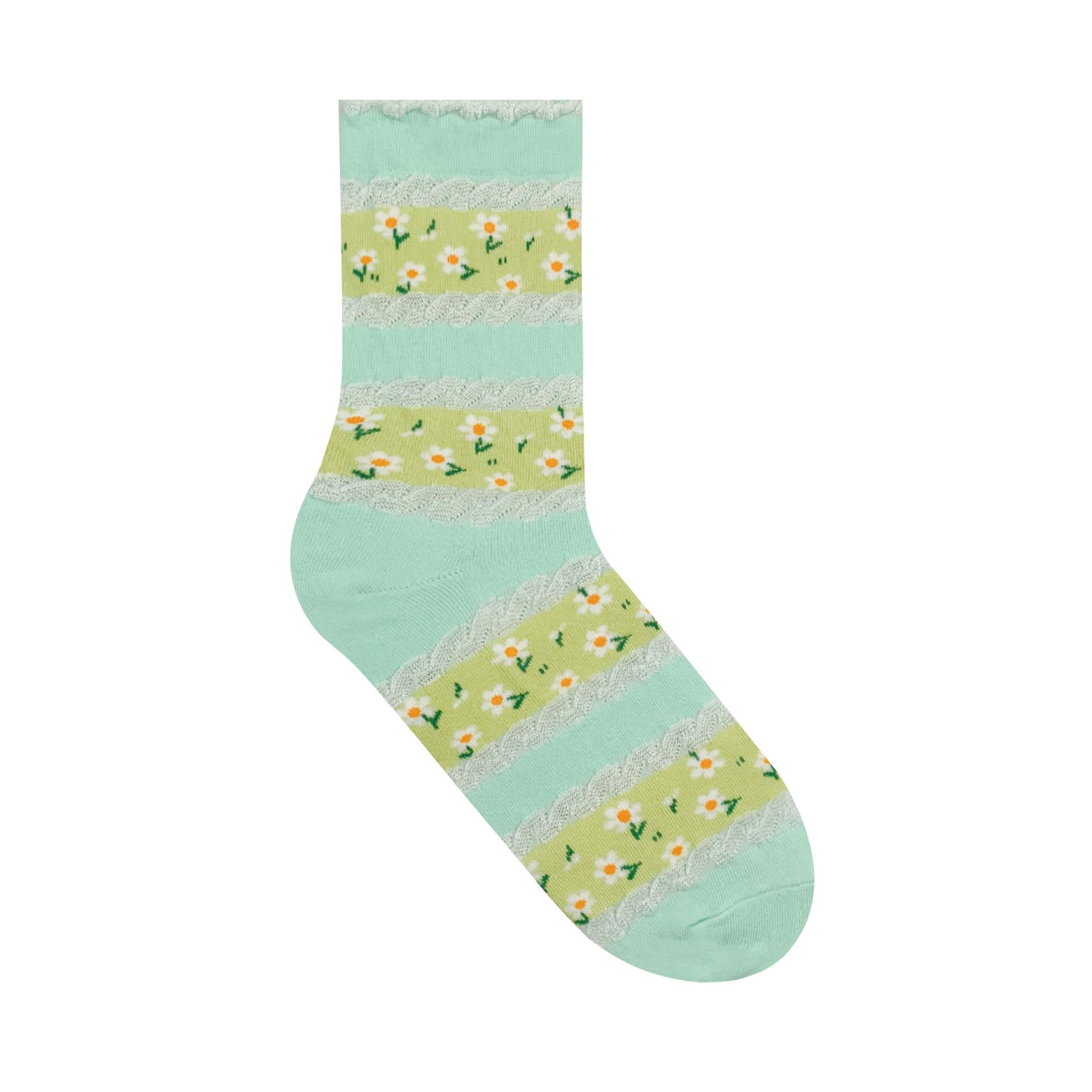 Women's Crew Cancan Flower Socks
