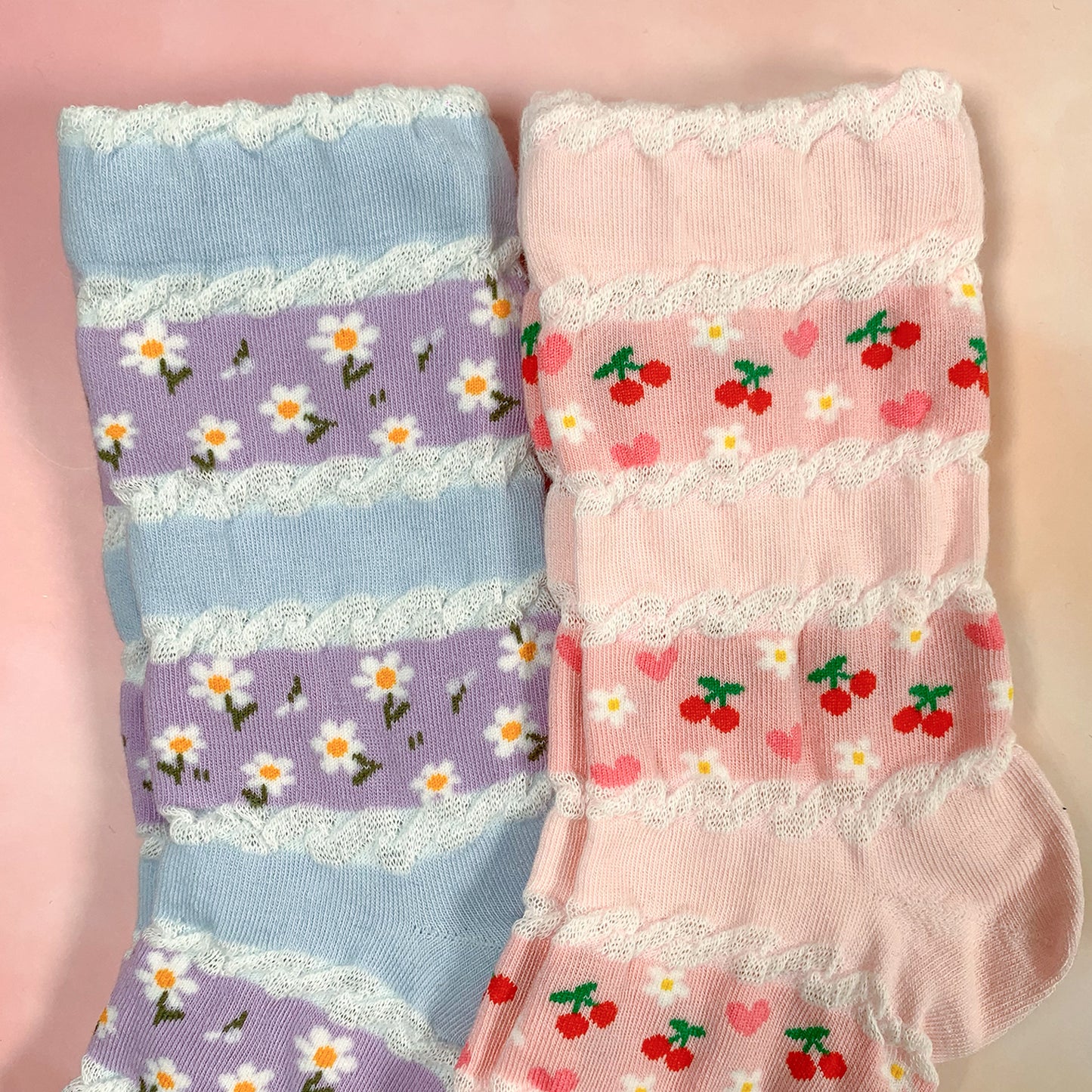 Women's Crew Cancan Flower Socks