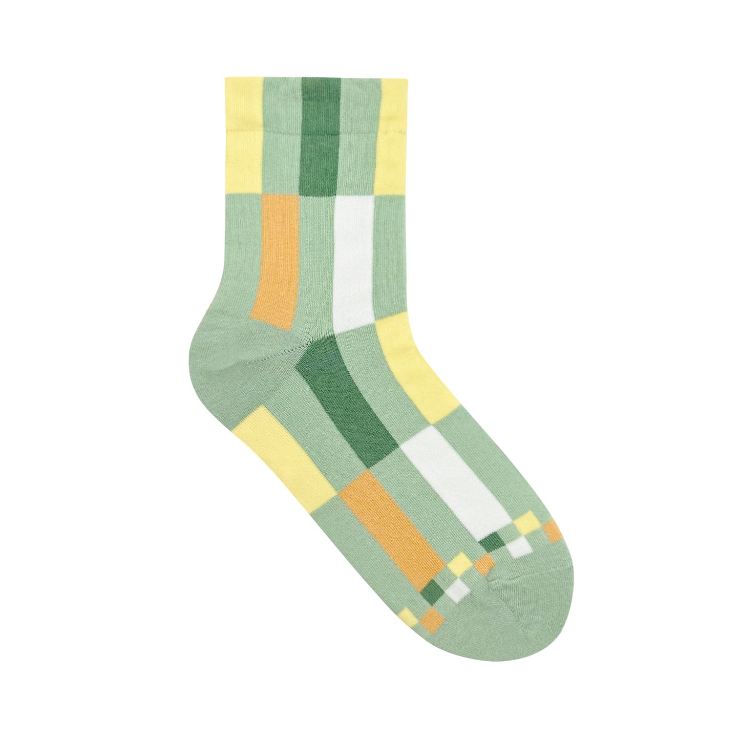 Women's Crew Color Square Pattern Socks