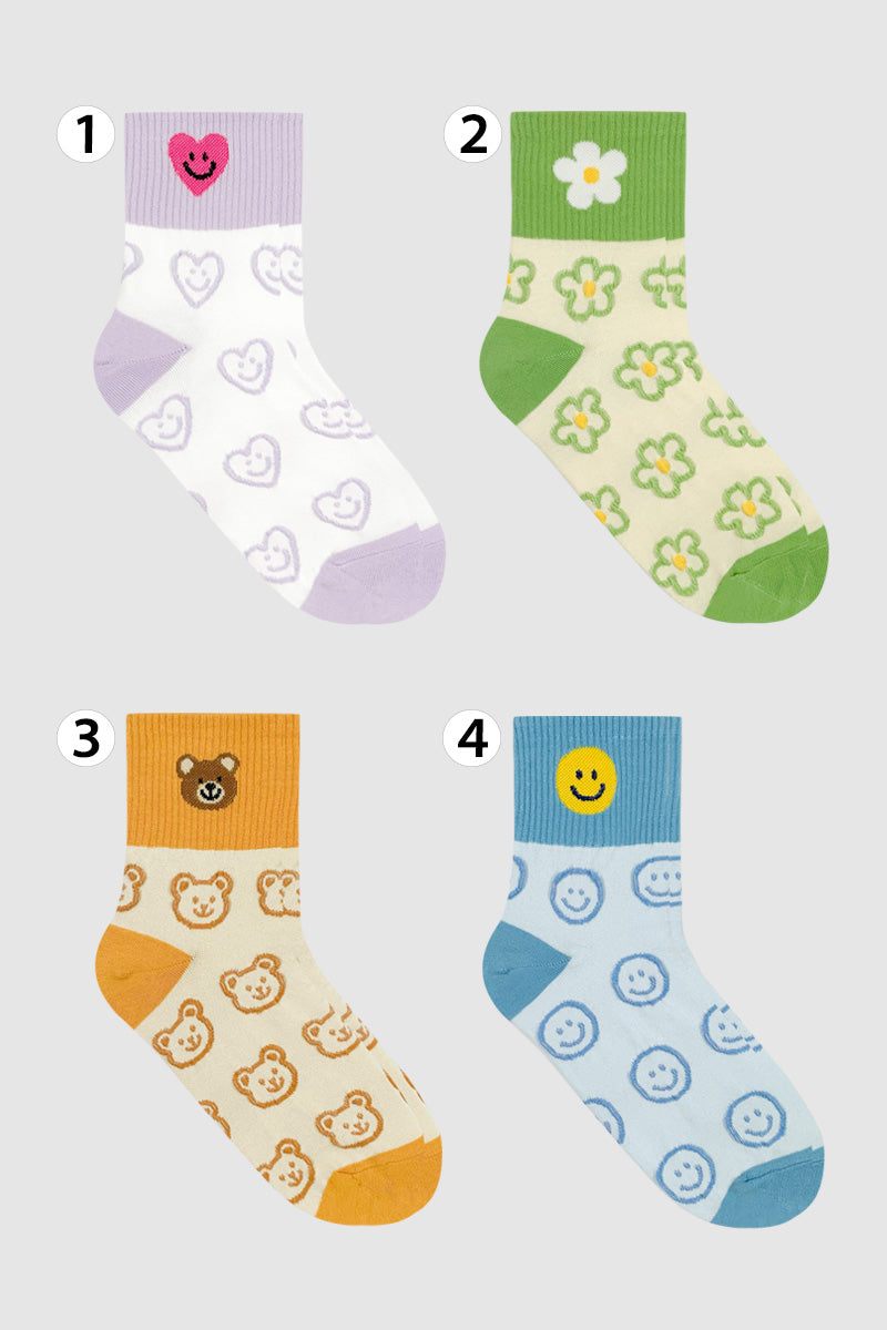 Women's Crew Drawing Pattern Socks