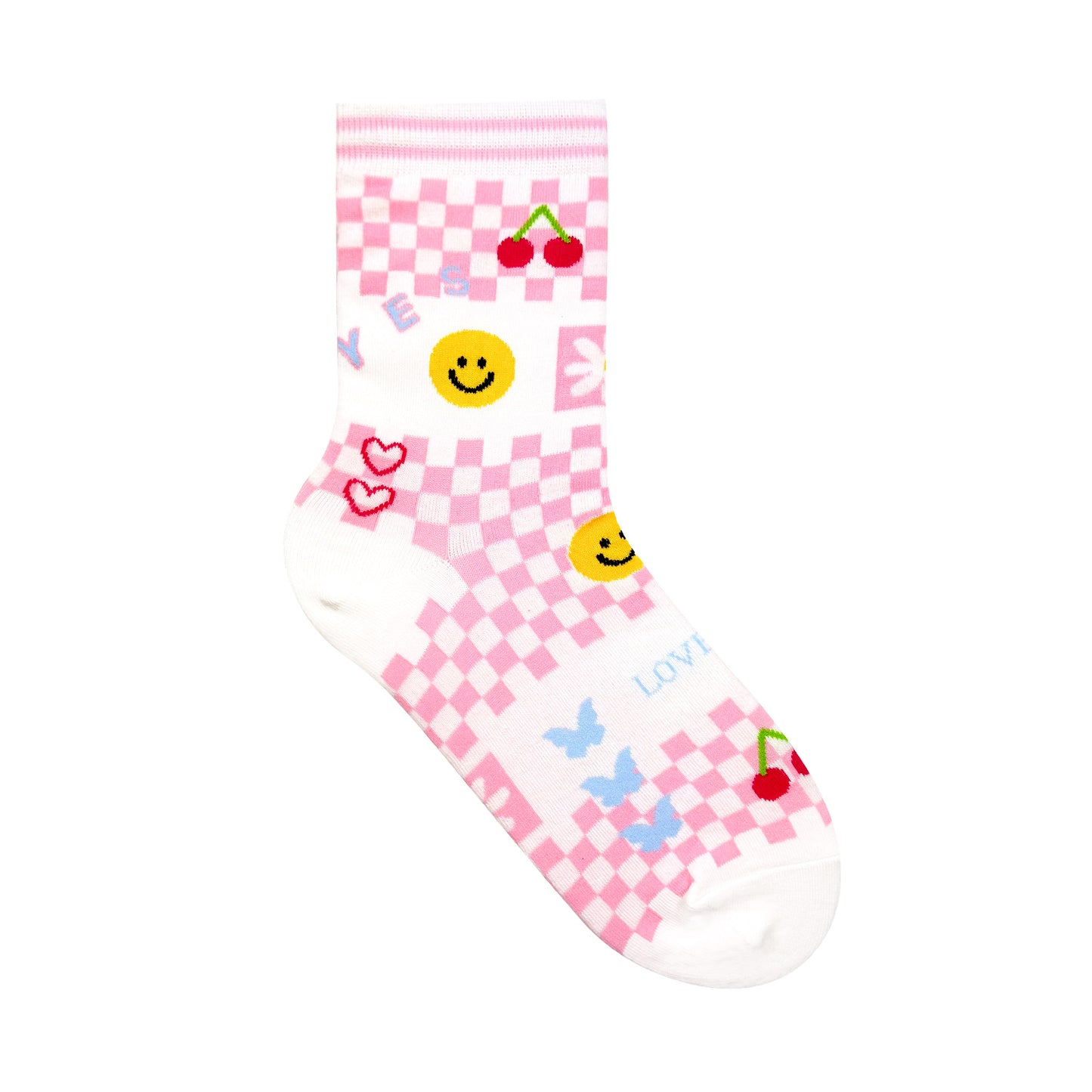 Women's Crew Checkboard Smile Socks