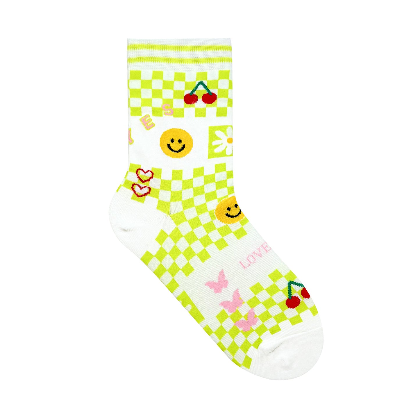 Women's Crew Checkboard Smile Socks