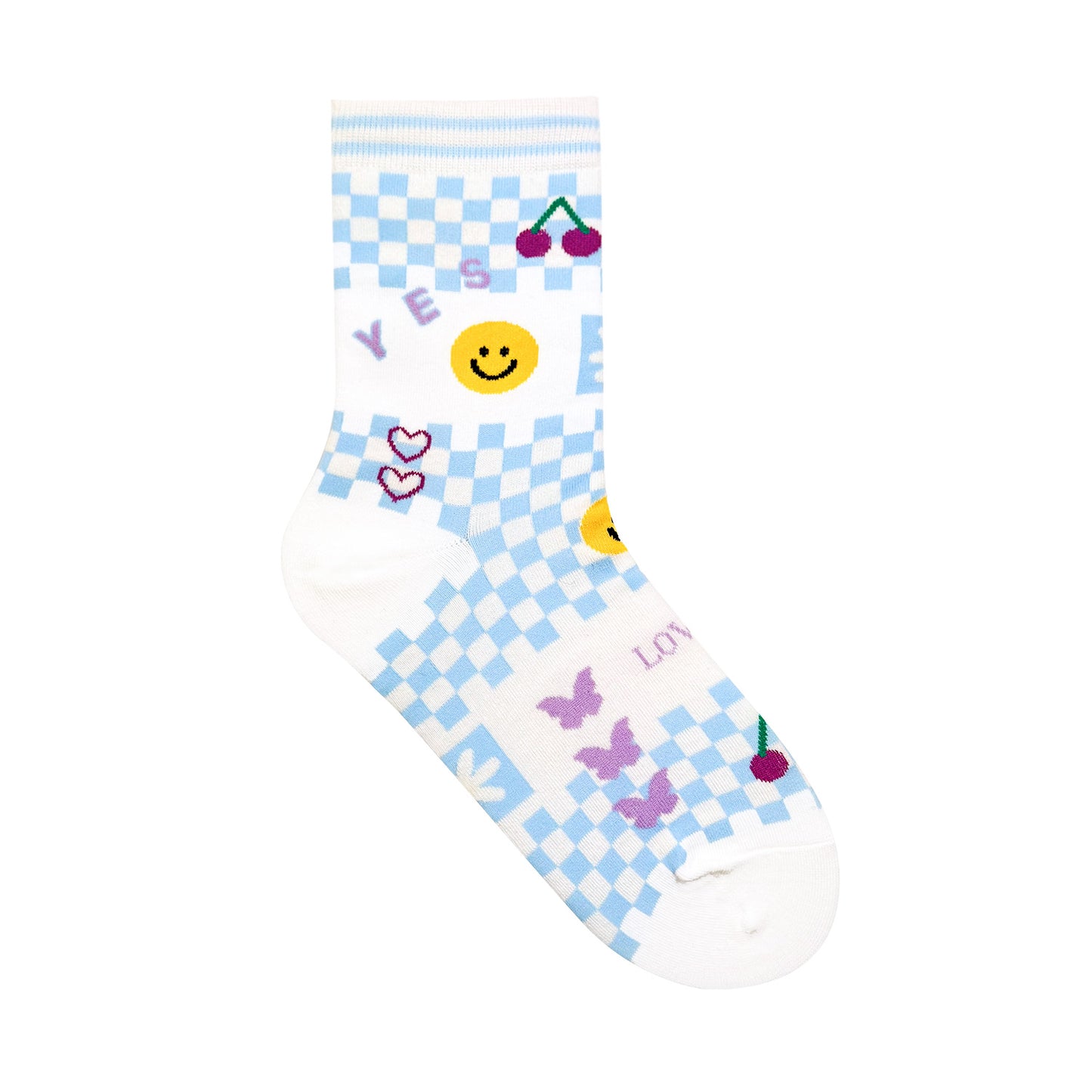 Women's Crew Checkboard Smile Socks