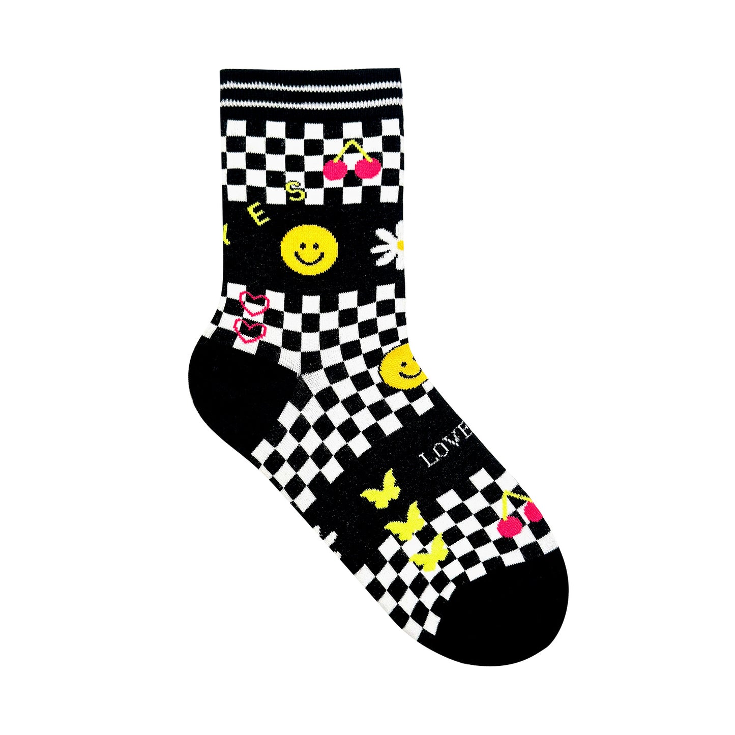 Women's Crew Checkboard Smile Socks