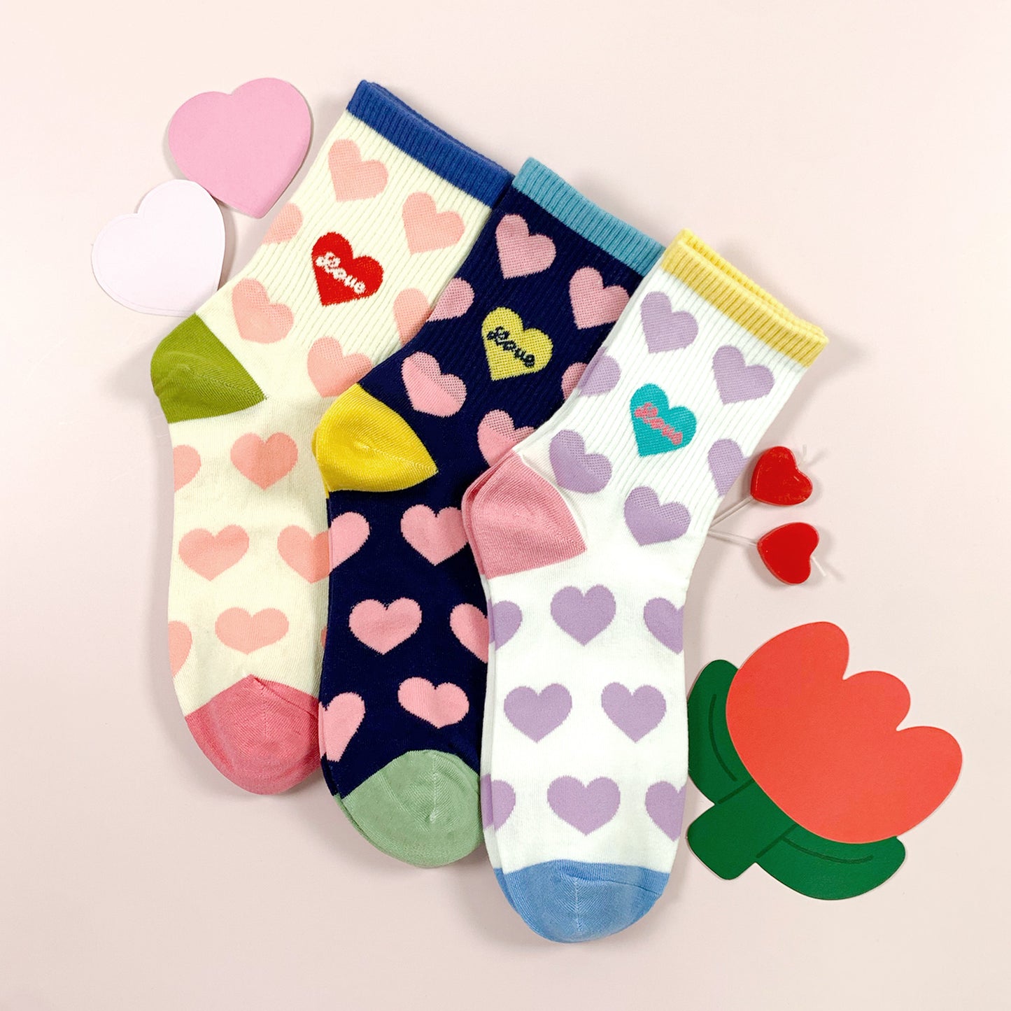 Women's Crew Heart Combo Socks