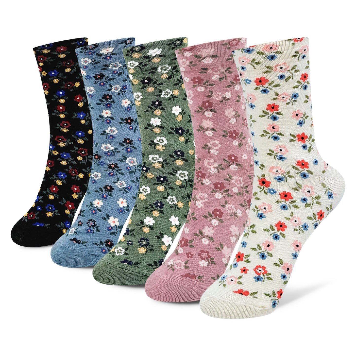 Women's Flower Pattern Crew Socks
