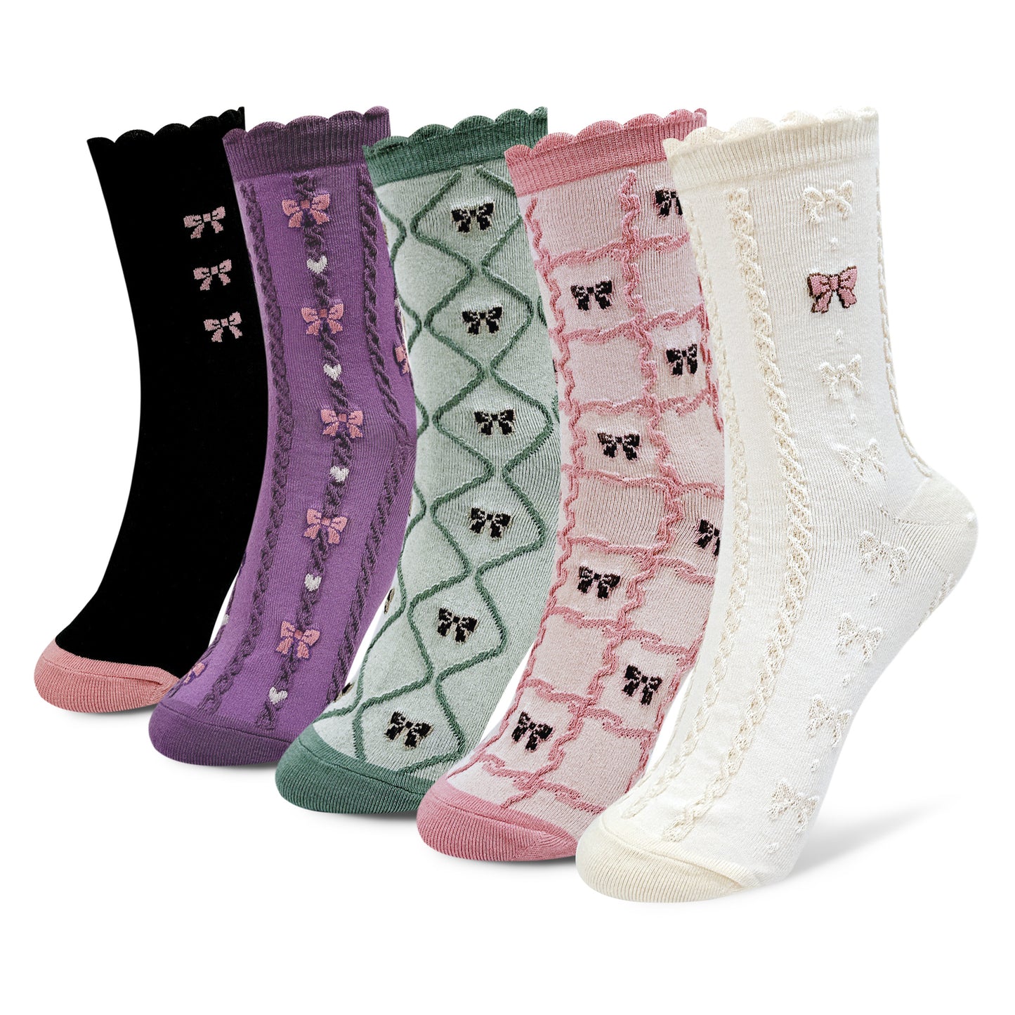 Women's Lovely Girl Pattern Crew Socks