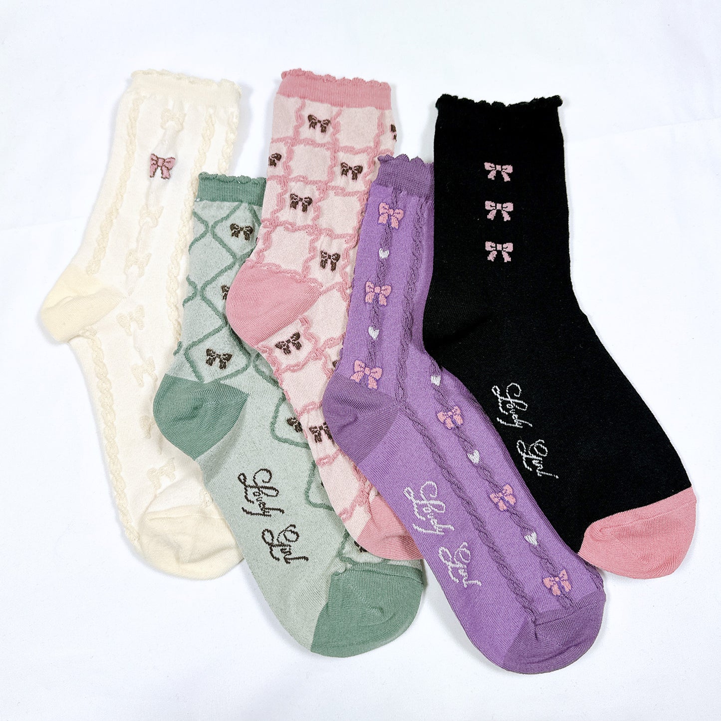 Women's Lovely Girl Pattern Crew Socks