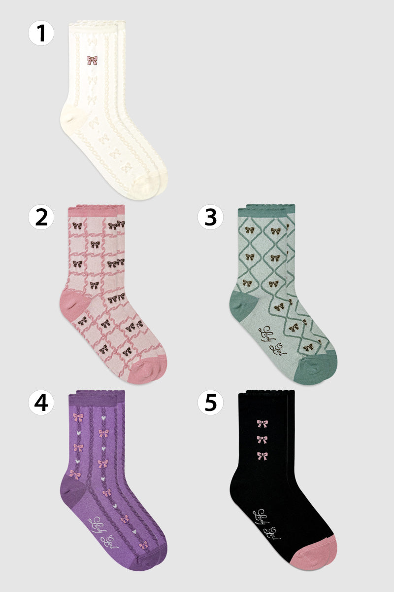 Women's Lovely Girl Pattern Crew Socks