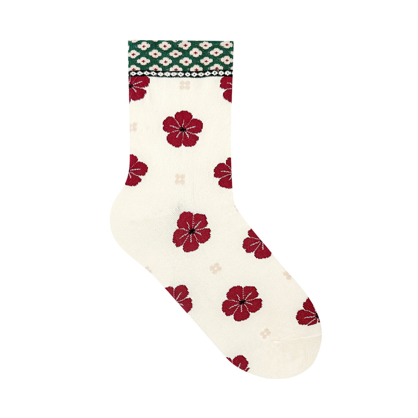 Women's Flower Pattern Crew Socks