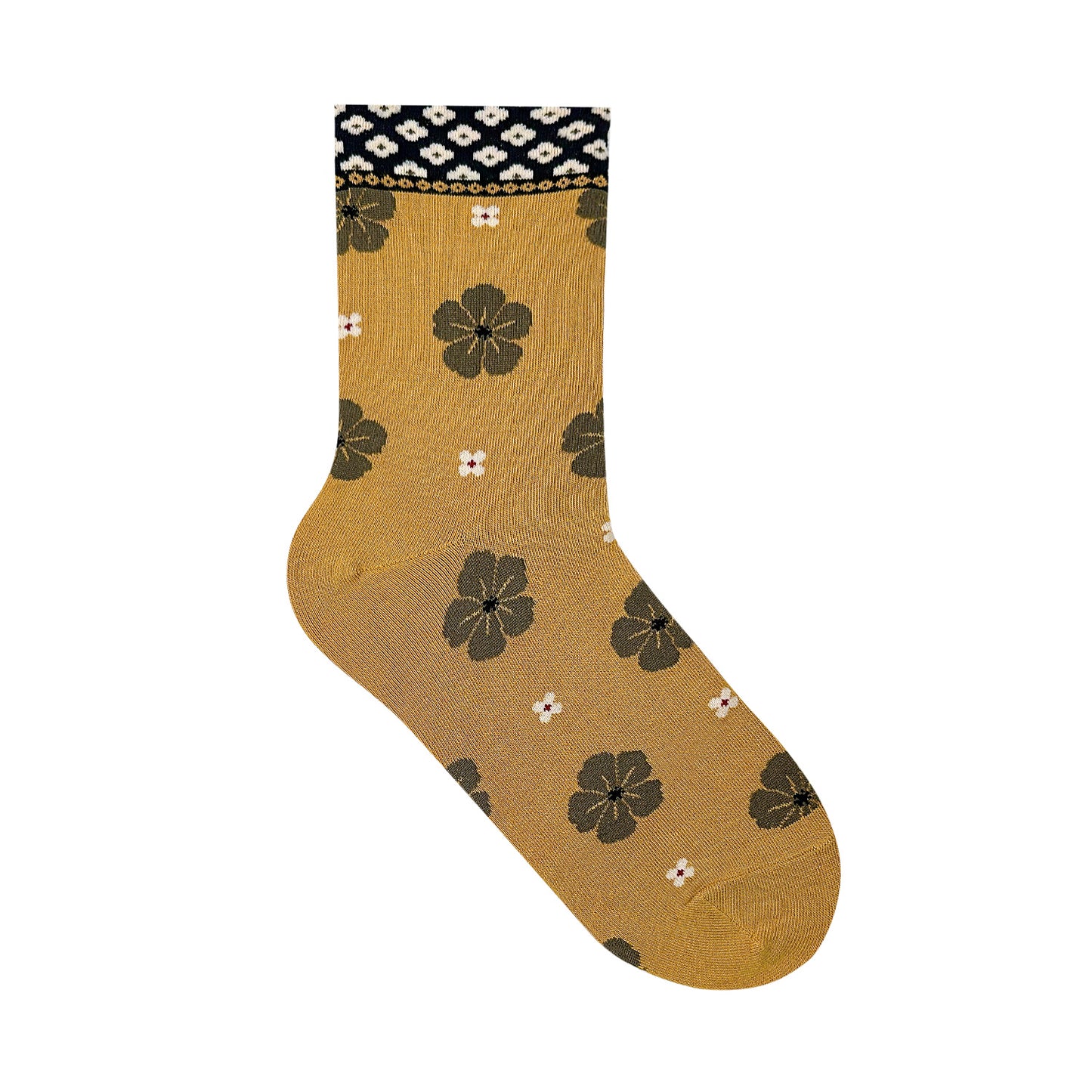 Women's Flower Pattern Crew Socks