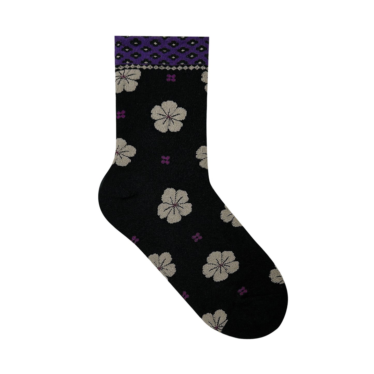 Women's Flower Pattern Crew Socks