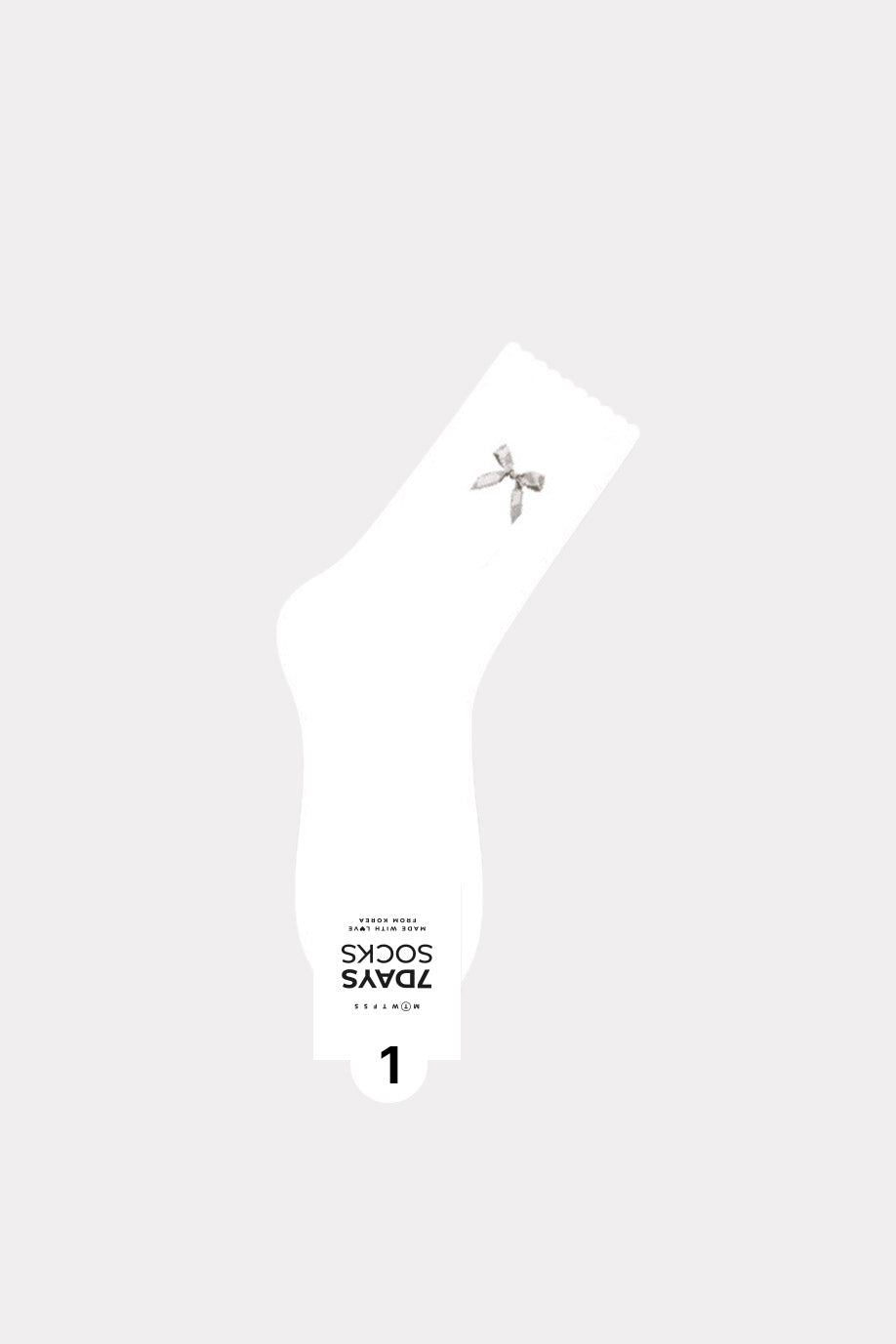 Women's Bow Ribbon Solid Crew Socks