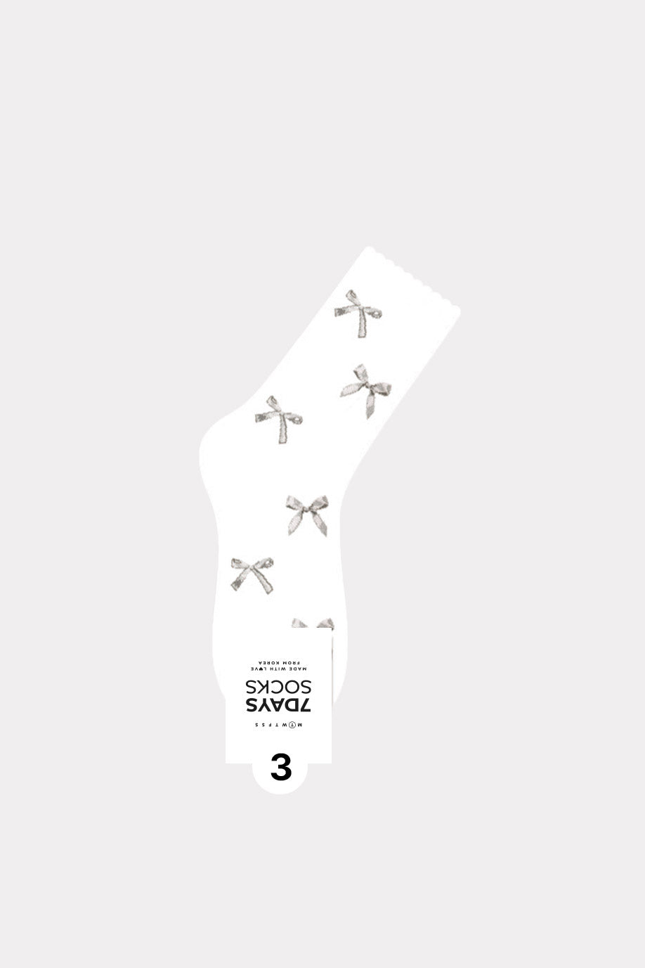 Women's Bow Ribbon Solid Crew Socks