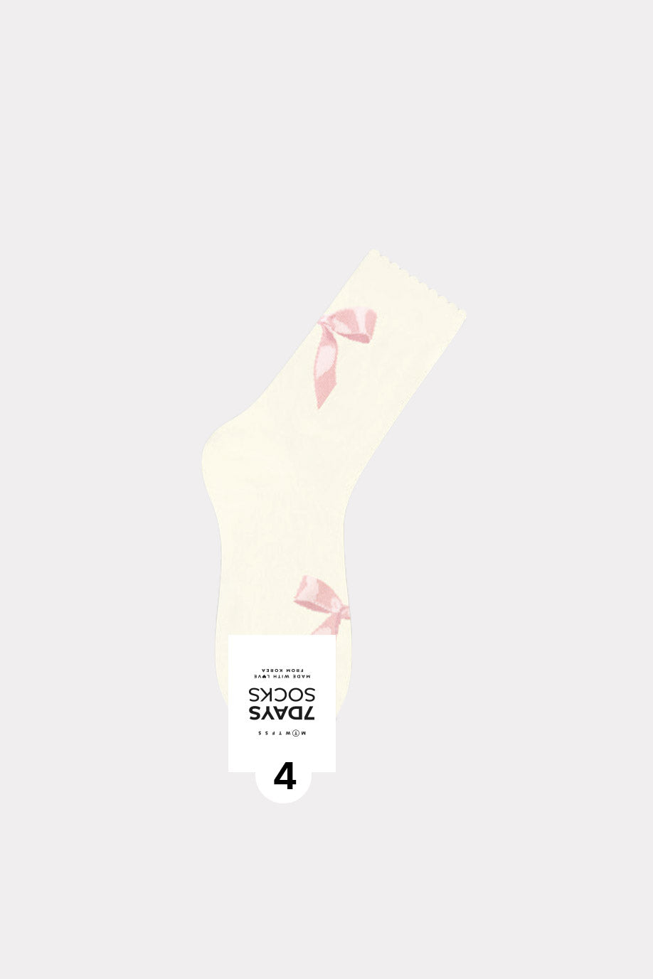 Women's Bow Ribbon Solid Crew Socks