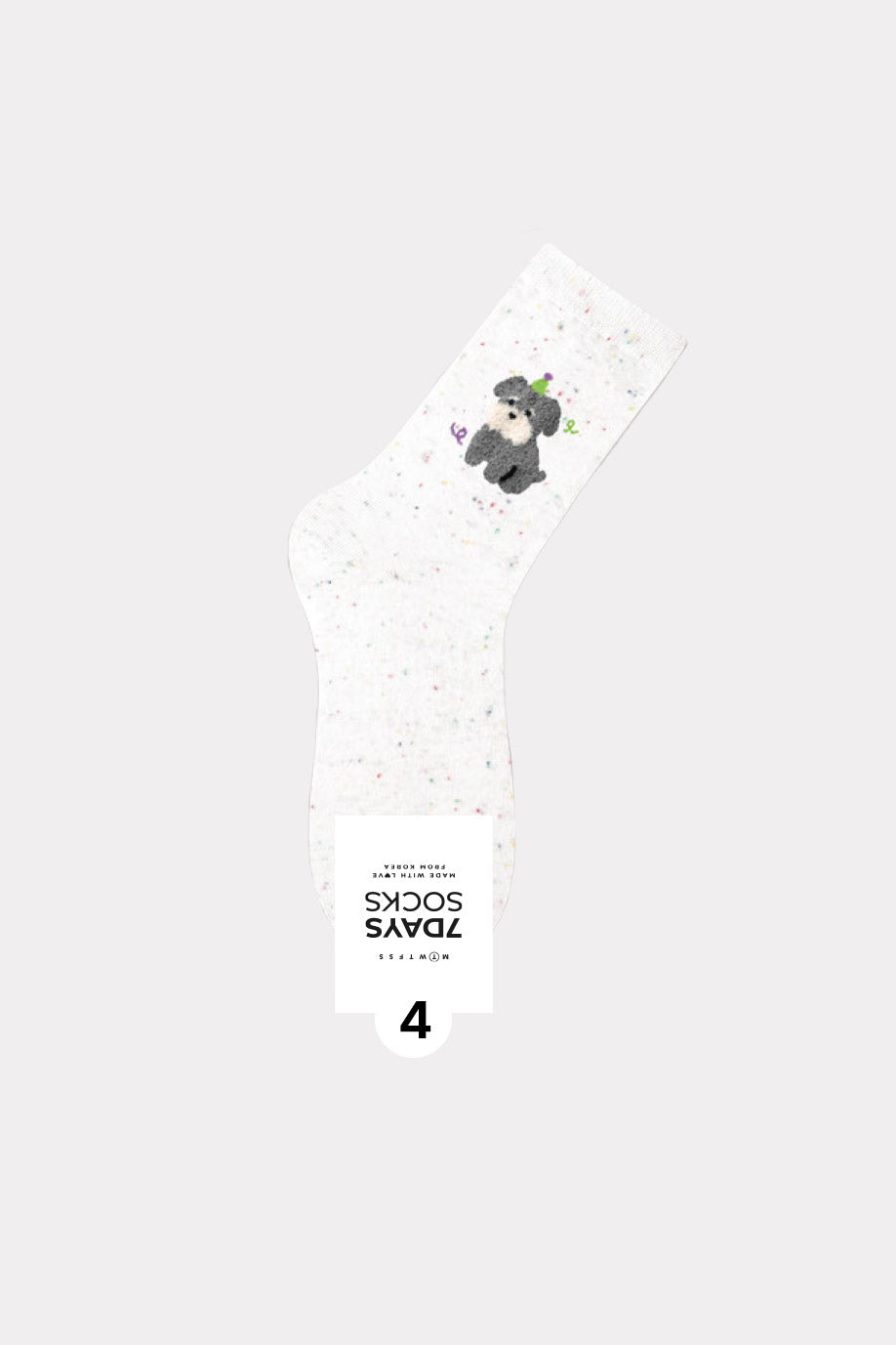 Women's Crew Puppy Nep Socks - Made in Korea