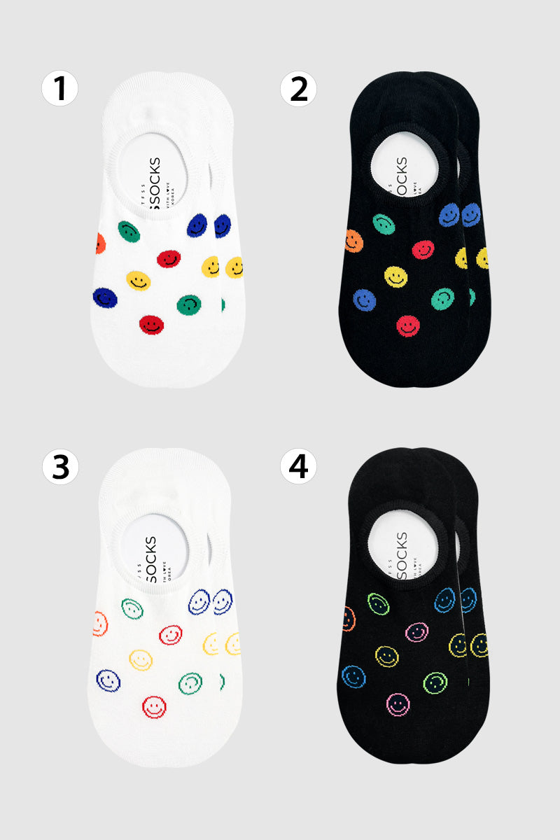 Women's No Show Popping Smile Socks