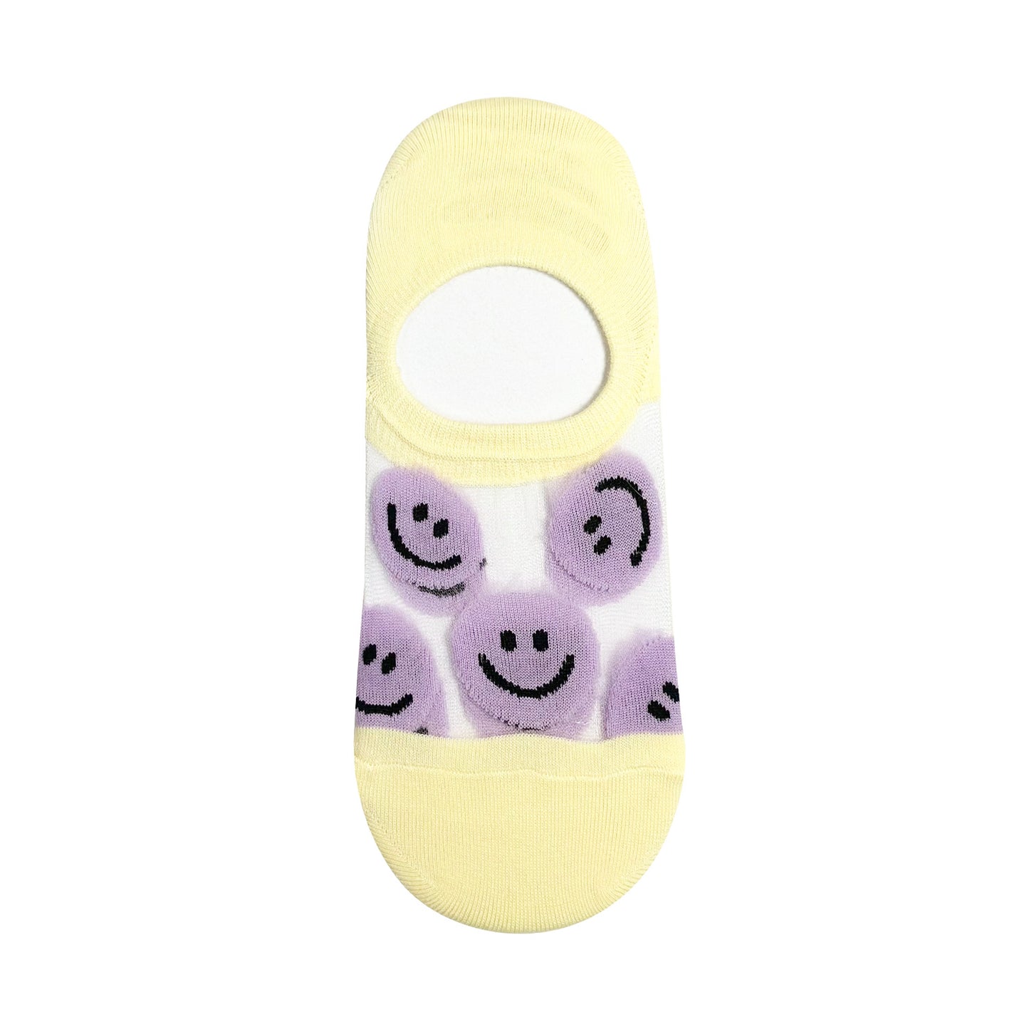 Women's No Show See-Through Popping Smile Socks