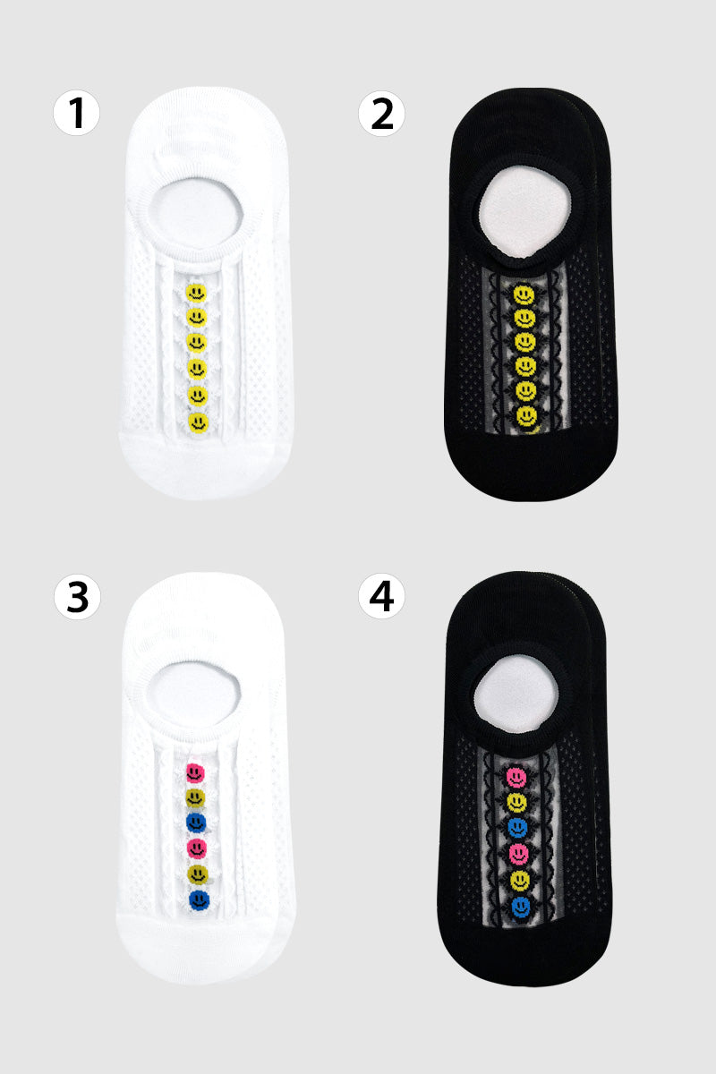 Women's No Show Line Smile See-Through Socks