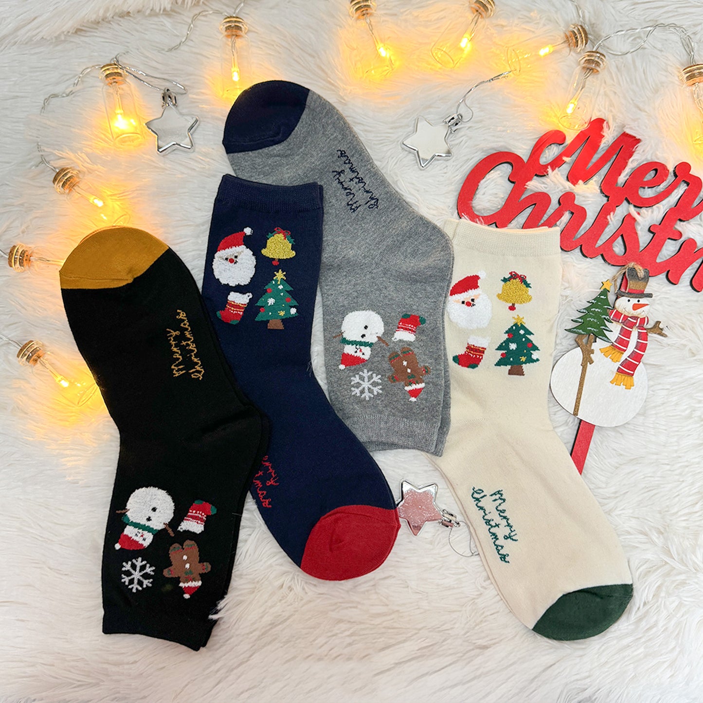 Women's Crew Christmas Card Socks