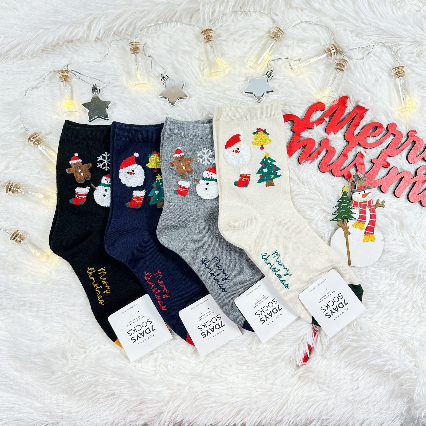 Women's Crew Christmas Card Socks