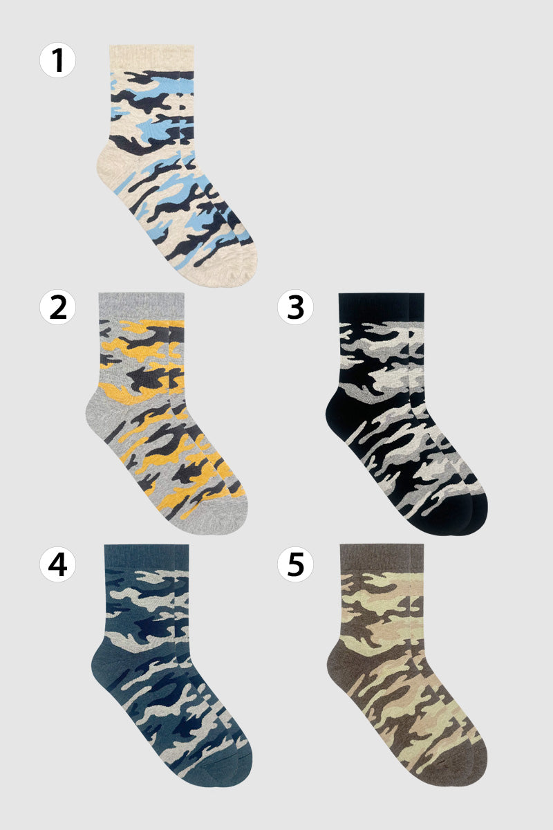 Men's Crew Camo Pattern Socks