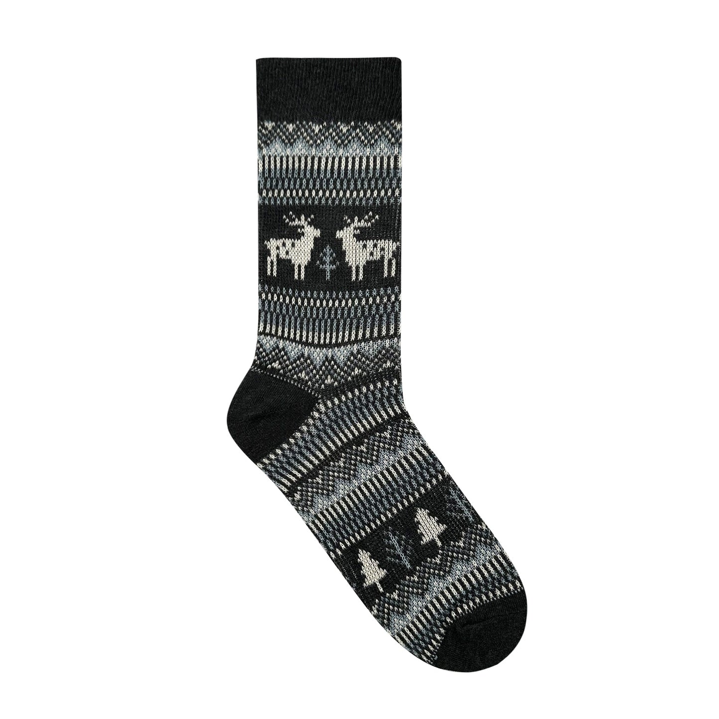 Men's Crew Deer Jacquard Socks