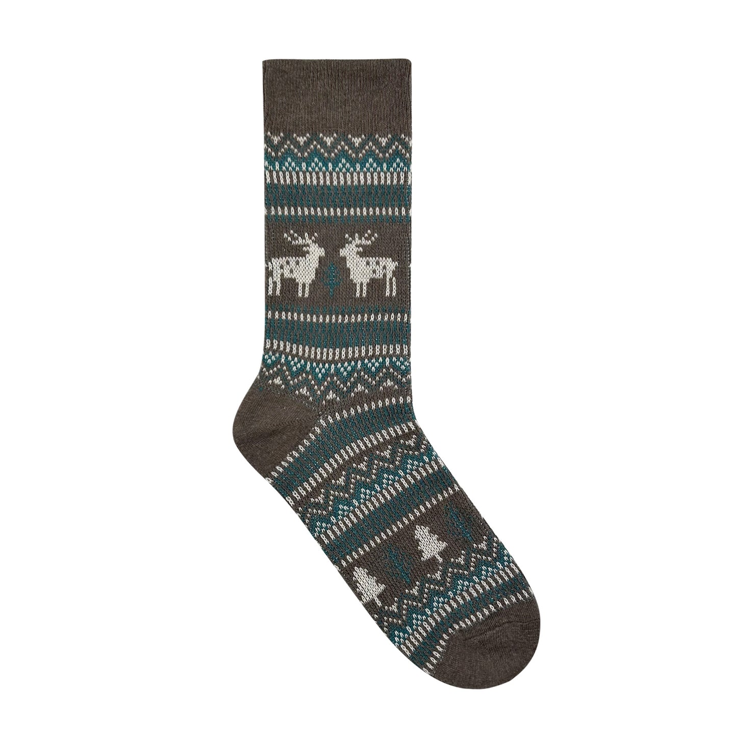 Men's Crew Deer Jacquard Socks