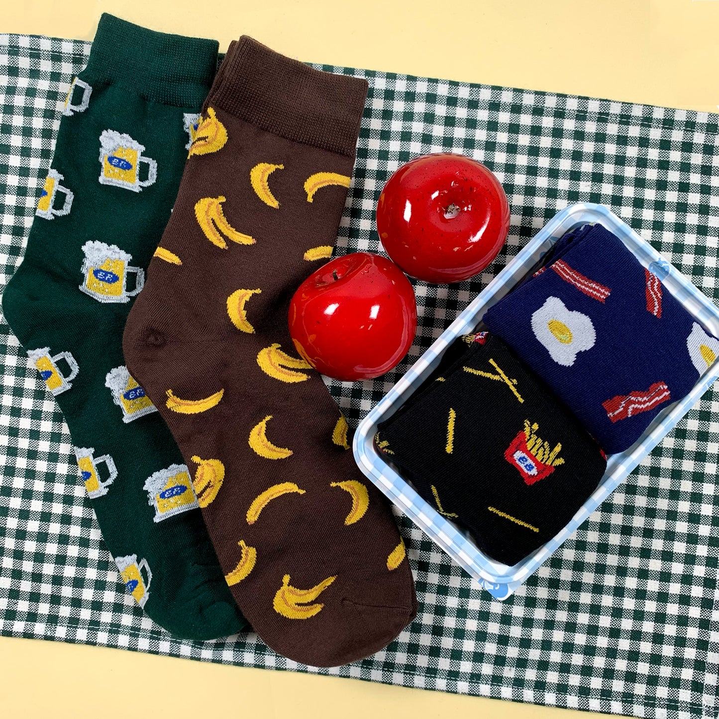 Men's Crew Unique Food Pattern Socks