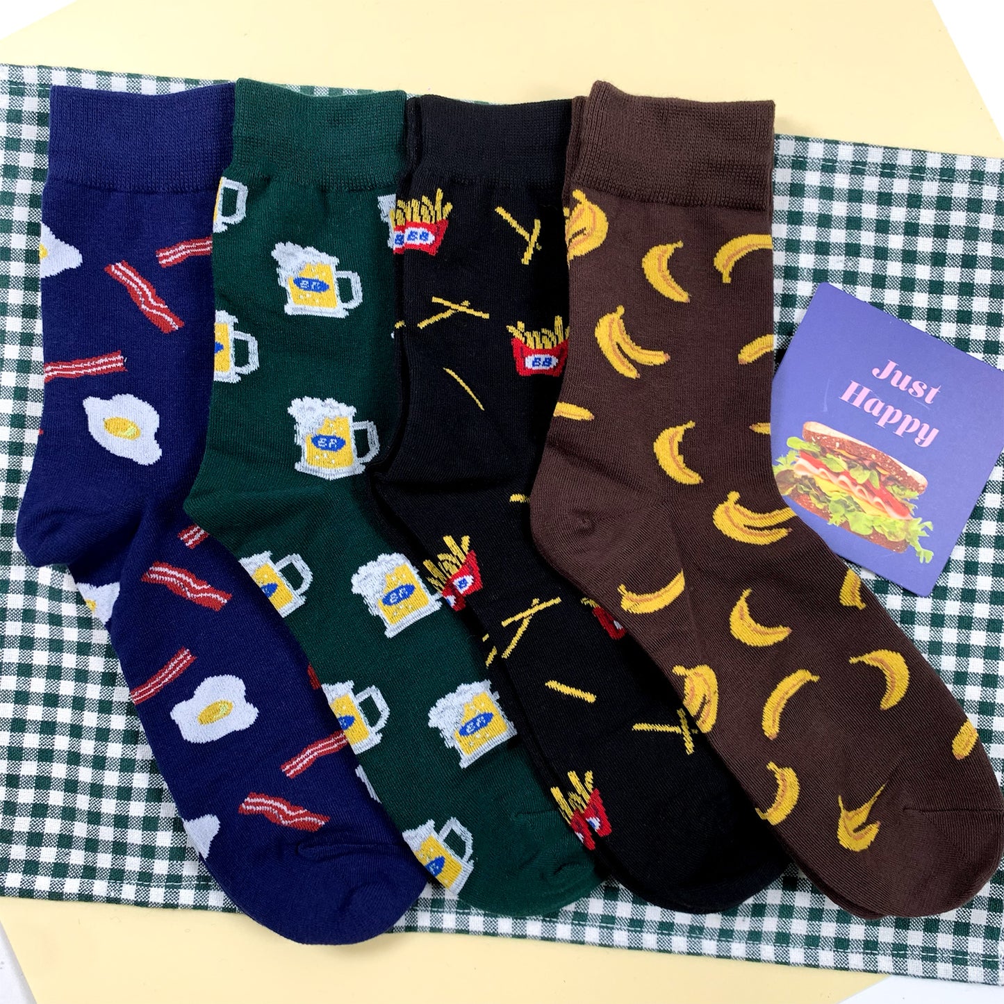 Men's Crew Unique Food Pattern Socks