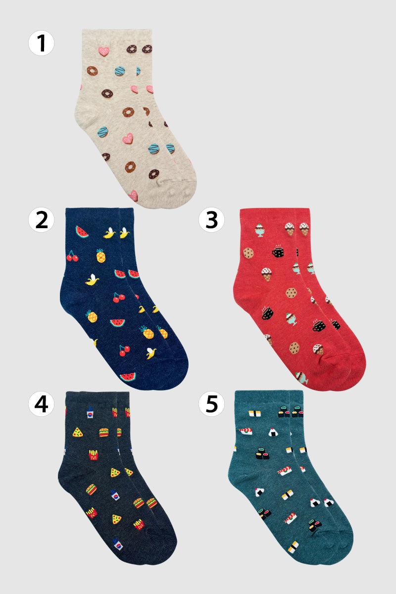 Women's Crew Food Pattern Socks