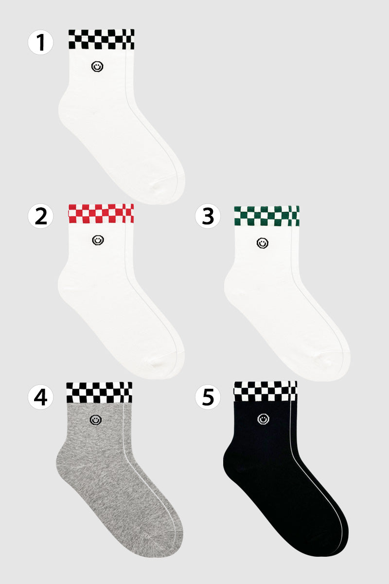 Women's Crew Check Smile Socks