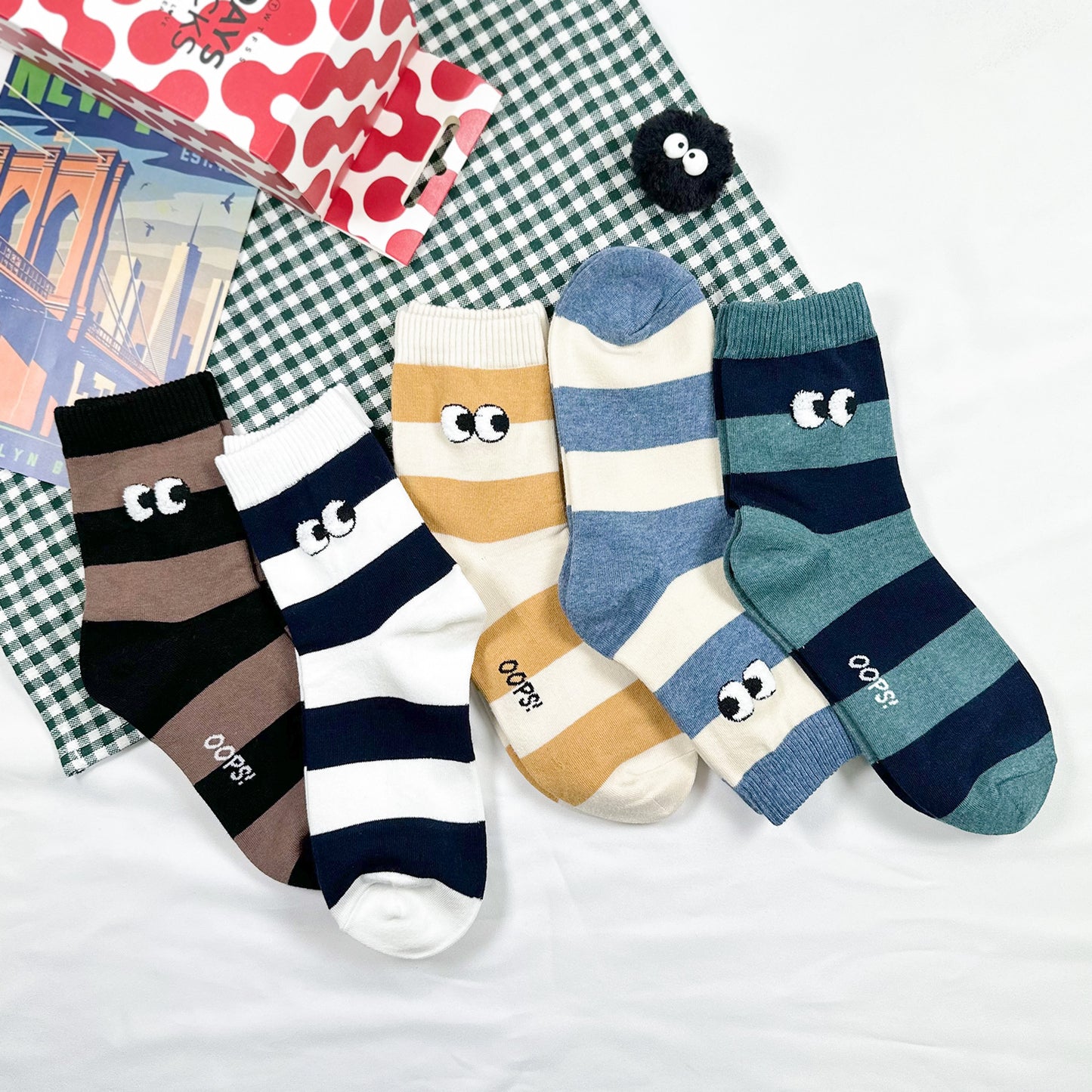 Women's Crew Little Eyes Stripe Socks