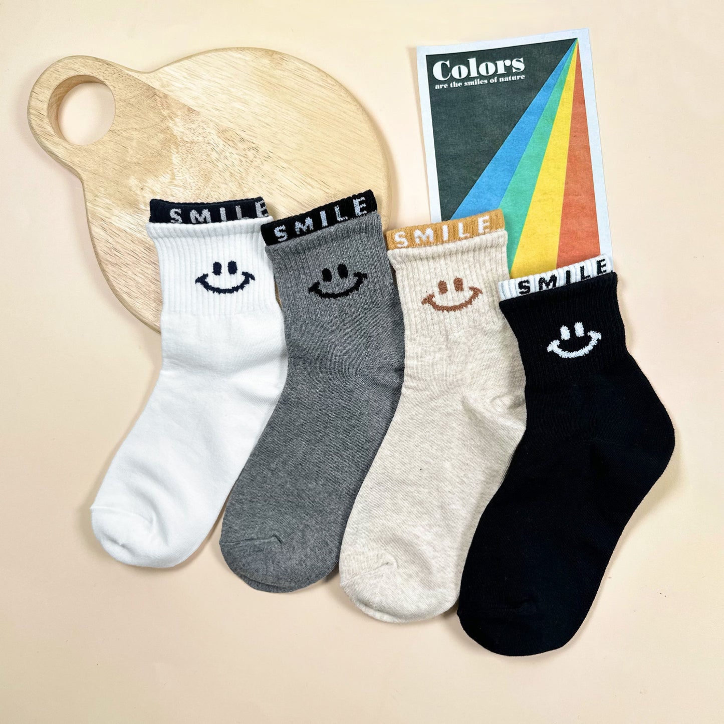 Women's Crew Long Cutie Smile Socks