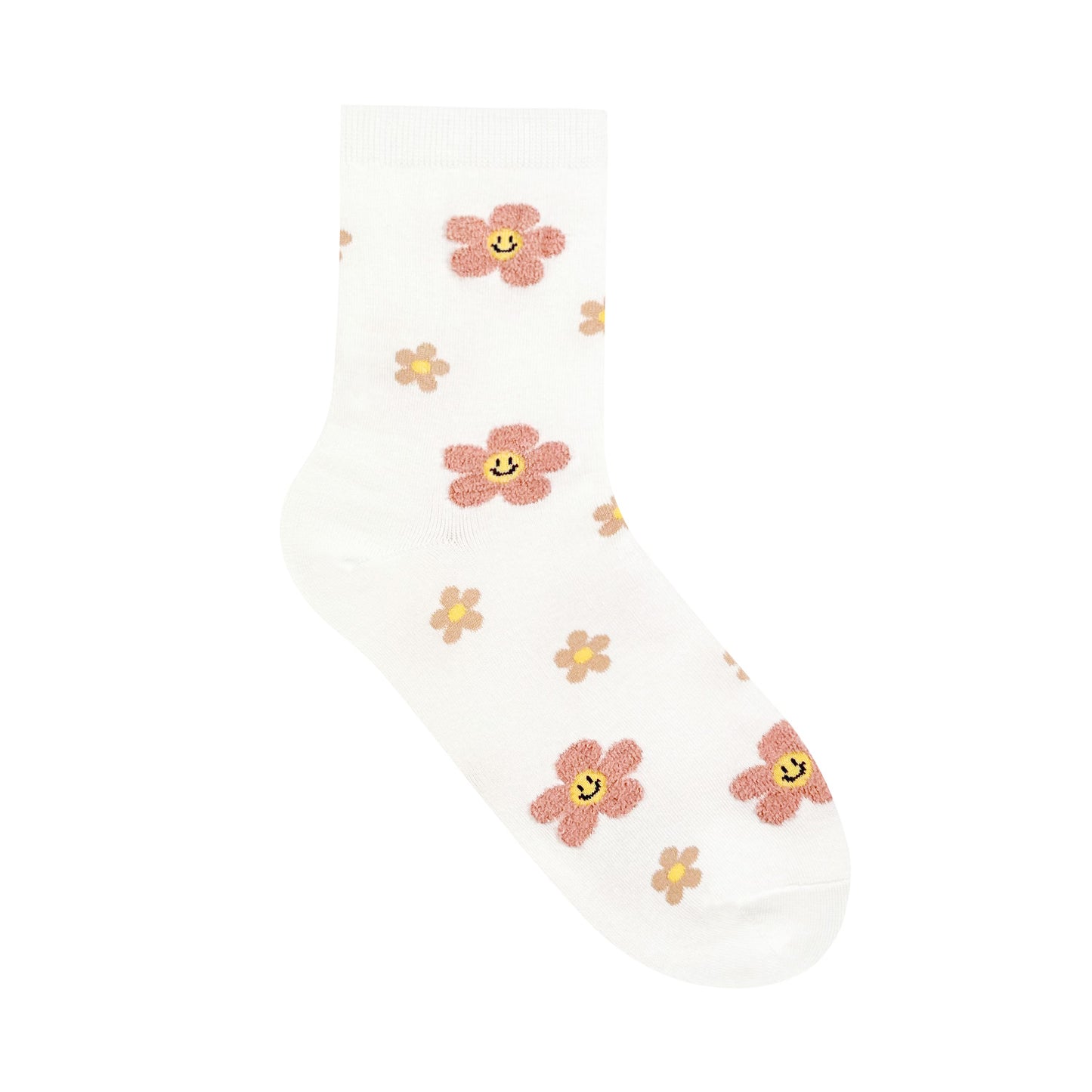 Women's Crew Fluffy Flower Socks