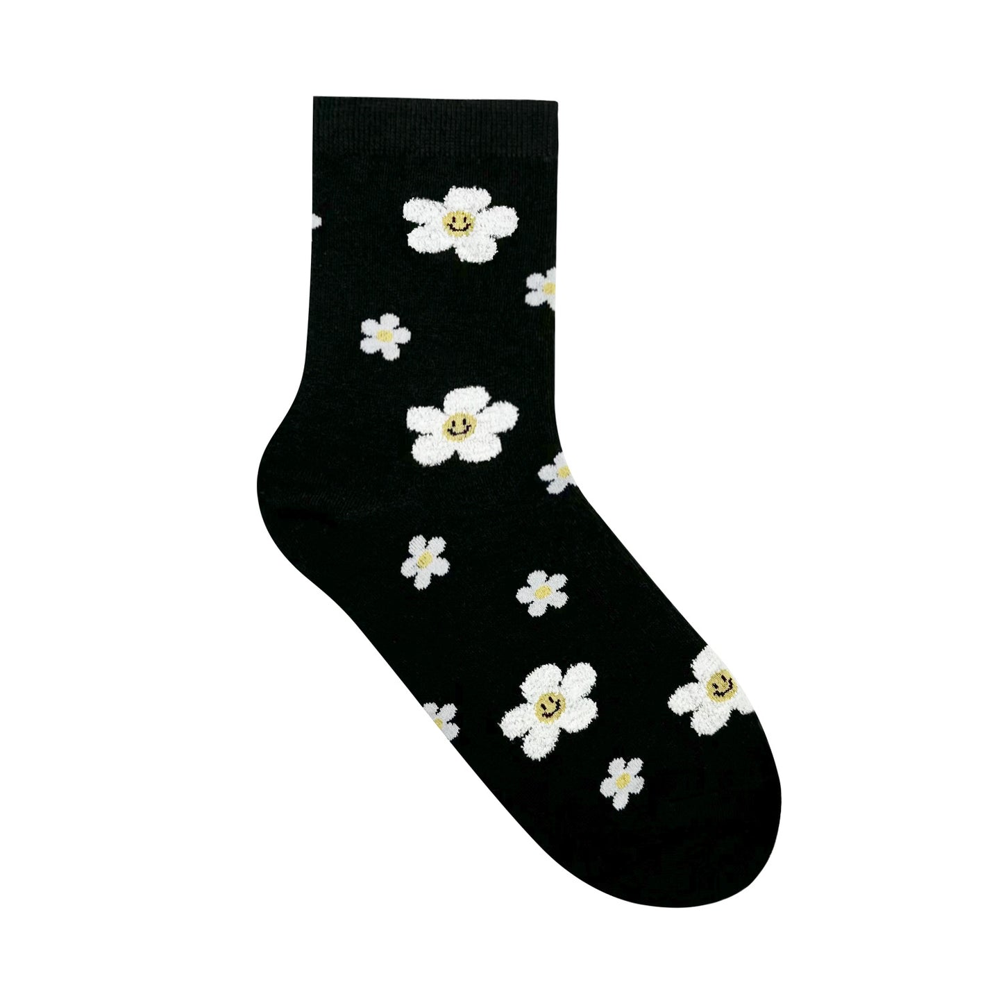 Women's Crew Fluffy Flower Socks