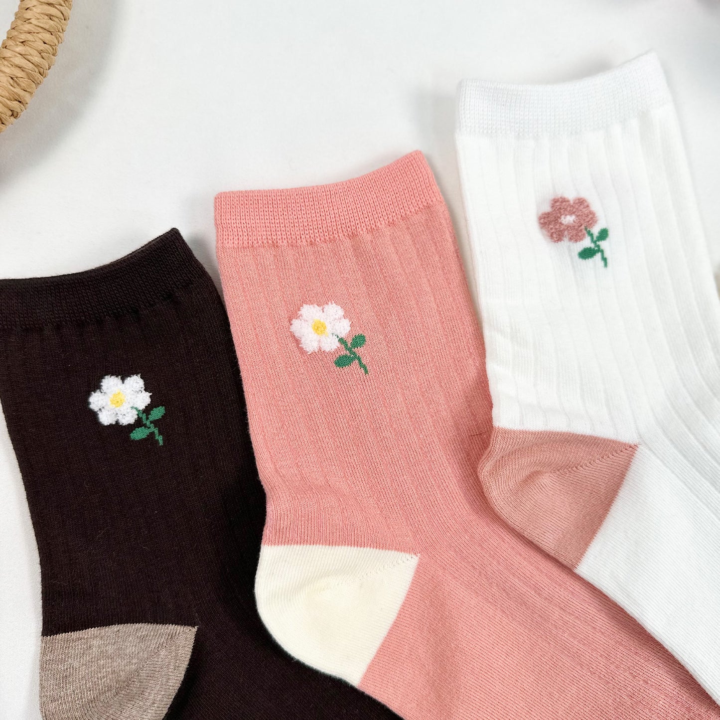 Women's Crew Warm Flower Socks