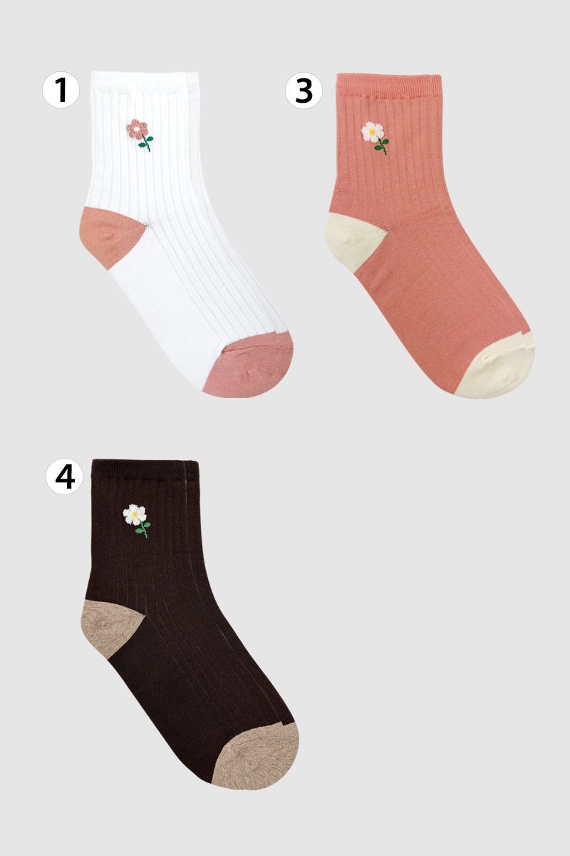 Women's Crew Warm Flower Socks