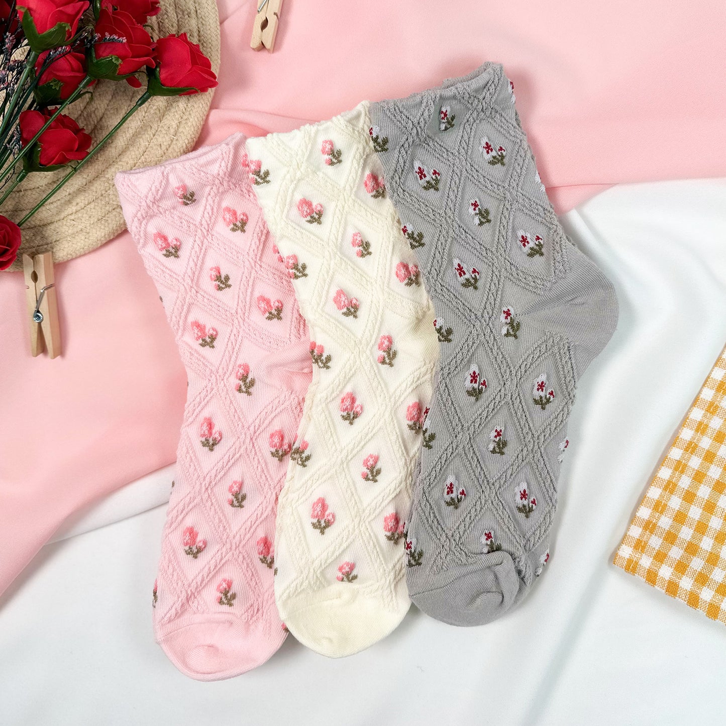 Women's Crew Flower Day Socks