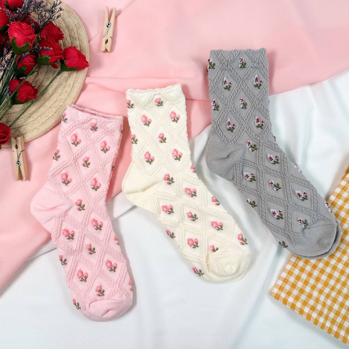 Women's Crew Flower Day Socks