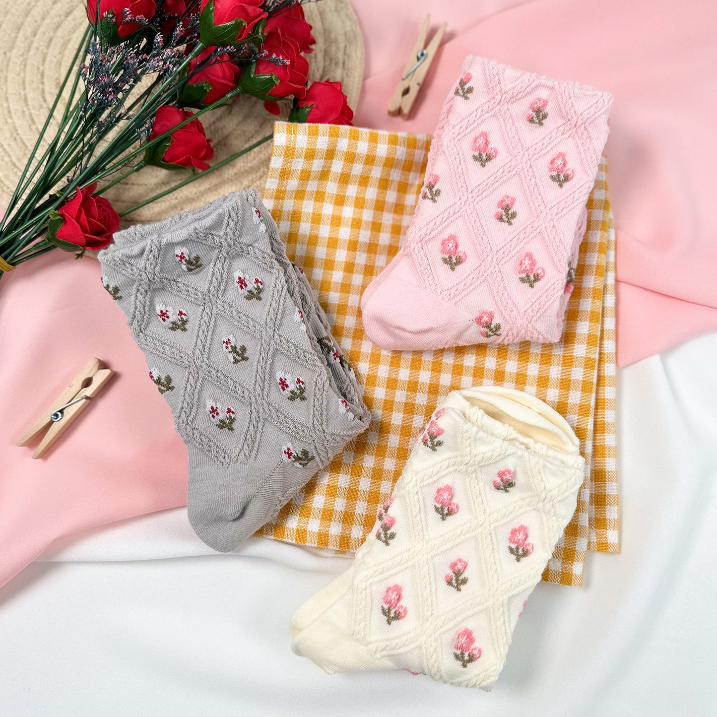 Women's Crew Flower Day Socks