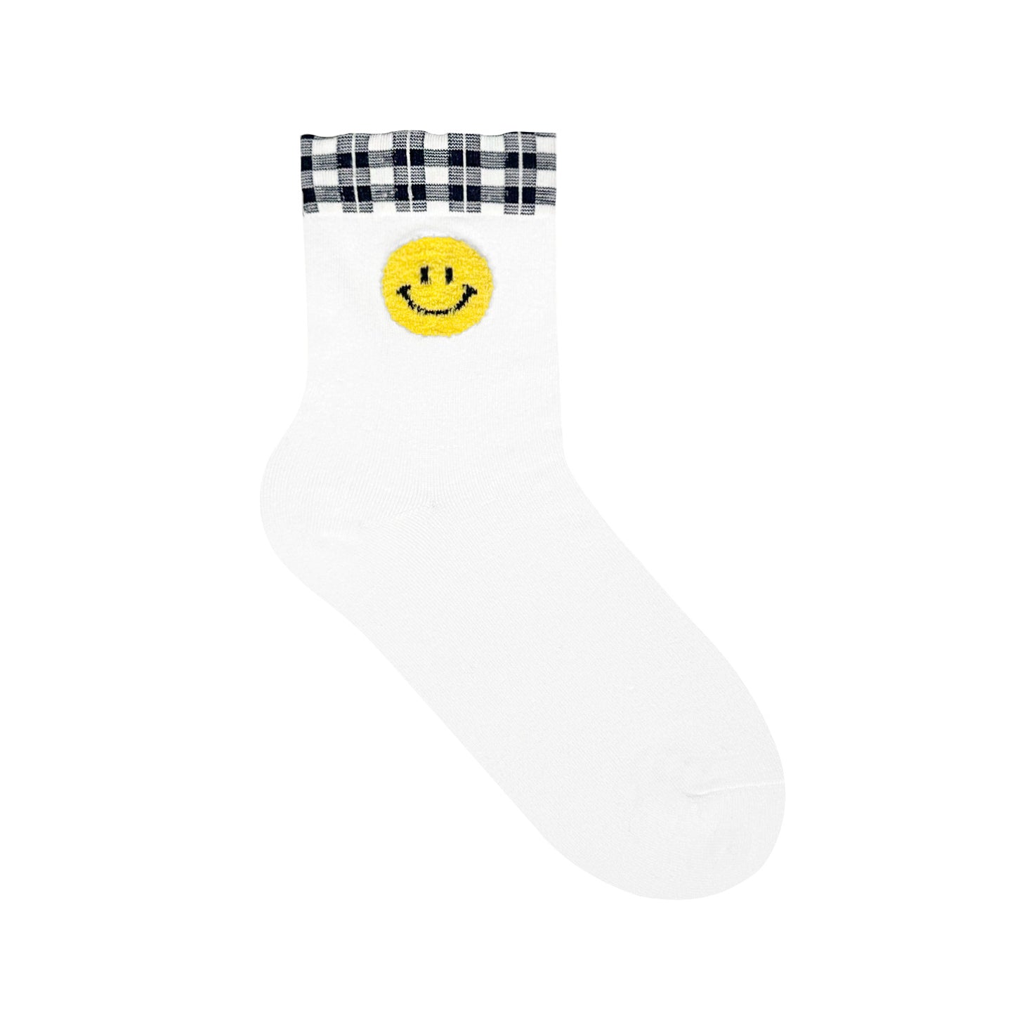 Women's Crew Smile Face Socks - Made in Korea
