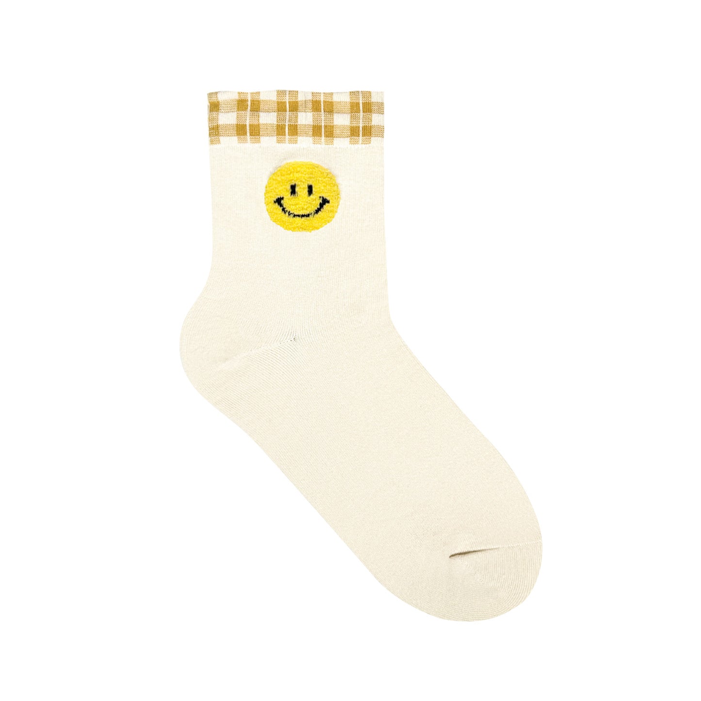 Women's Crew Smile Face Socks - Made in Korea