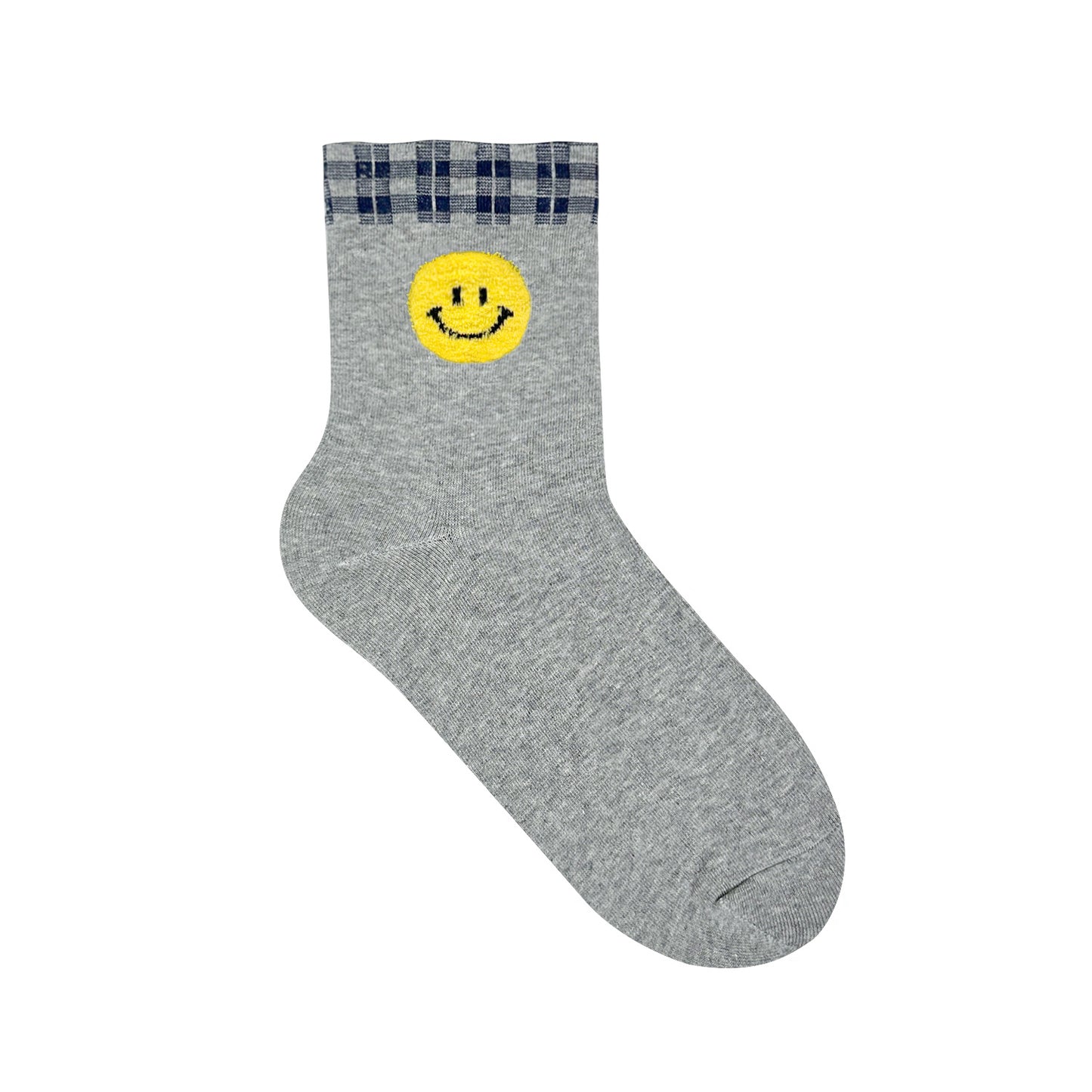 Women's Crew Smile Face Socks - Made in Korea